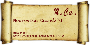 Modrovics Csanád névjegykártya